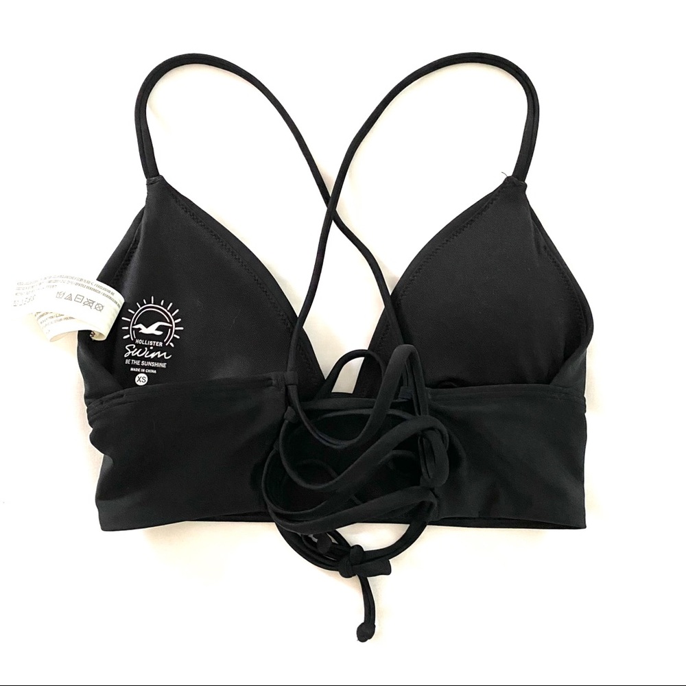 SOLD! 💚Hollister Black Long Line Bikini Top - Picture 5 of 9